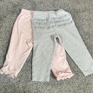 Carter's Pink and Gray Ruffle Leggings